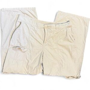 Wild Fable Light Khaki Tan cargo utility hiking wide leg pants 100% Cotton
